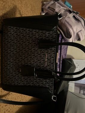 Michael Kors Black MK Logo Satchel